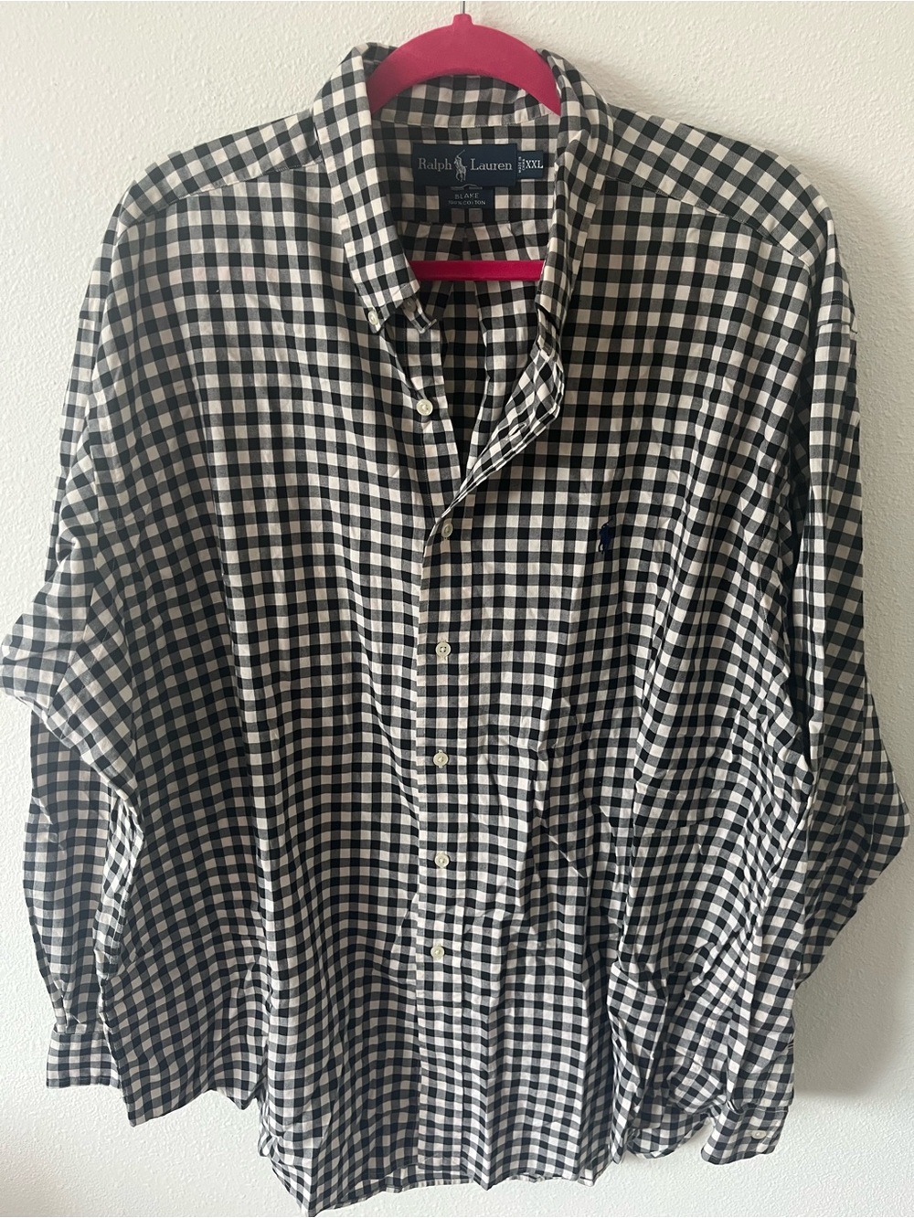 Ralph Lauren Black and White Gingham Button-Down Shirt